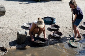 Panning and digging for gold!