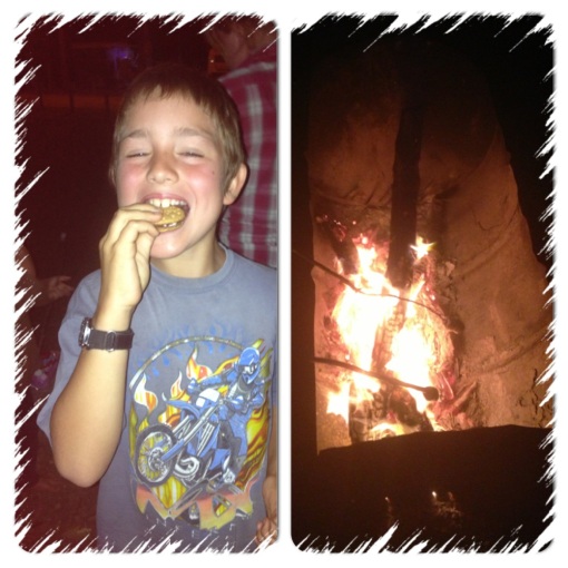 Having Rosie was a great excuse for a fire and S'mores (choc biscuits and cooked marshmallows)